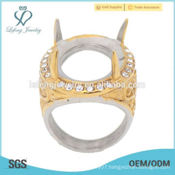 New arrival fashion silver/gold 316l stainless steel men ring, finger indonesia ring without stone